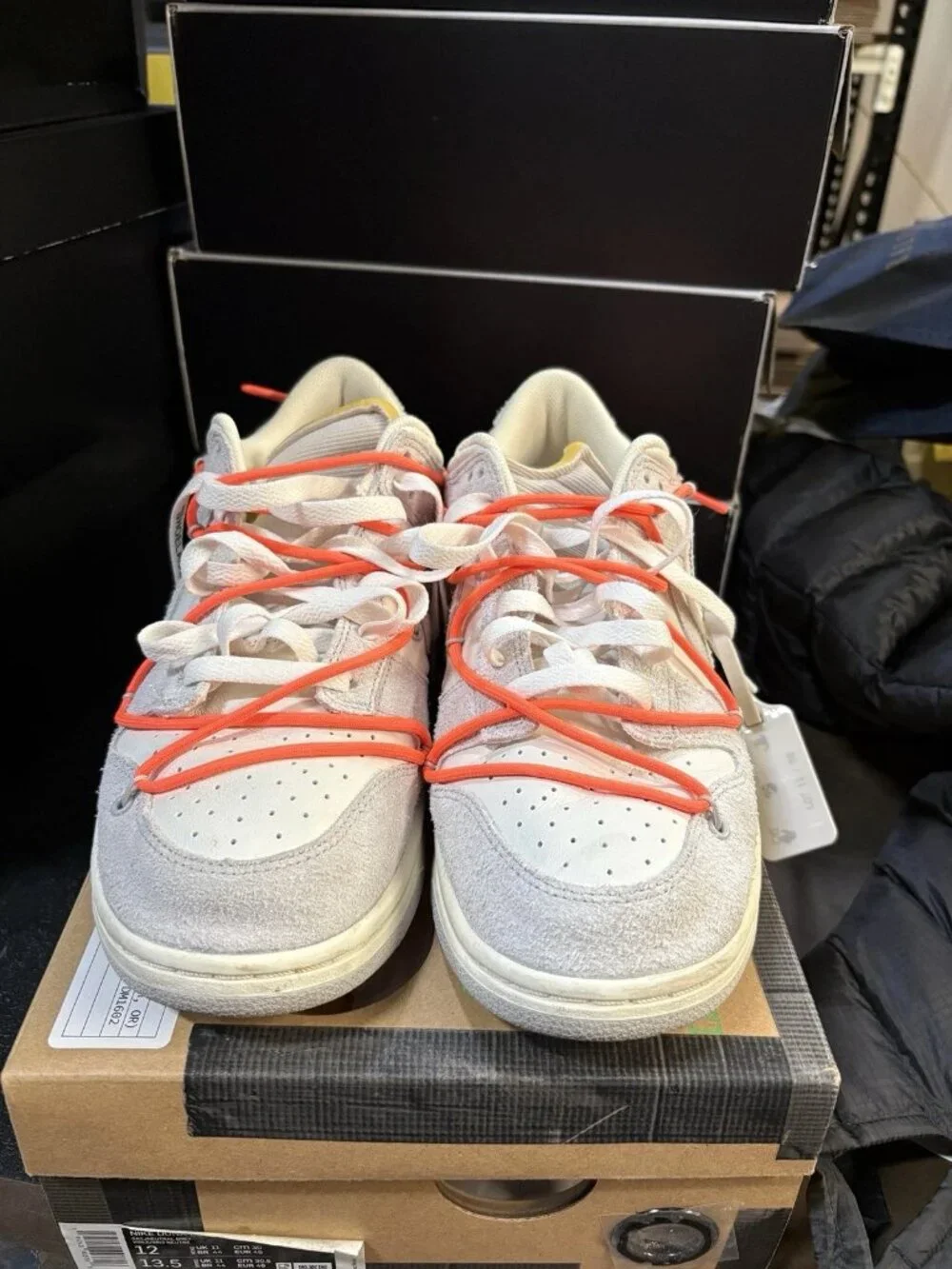 WORN Men’s Nike Dunk Low Off-White Lot 11 DJ0950-108 Size 12 WITH BOX